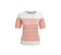 Milano Italy - fitted 1/2 sleeve pullover with button detail red print - Gr. - XL