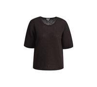 Milano Italy - Fitted 1/2 sleeve Pullover with round neck mocca - Gr. - XL