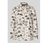 Milano Italy Hemdbluse mit Knopfleiste in Beige, Größe 40