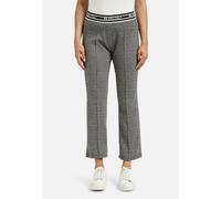 Milano Italy - kickflare pants, elastic waist, pin tucks anthracite print - Gr. - XL