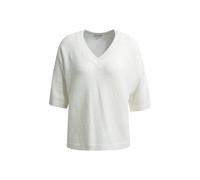 Loose fit v-neck pullover with 1/2 sleeves Weiß L