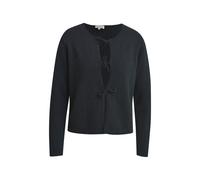 Milano Italy - normal fitted round neck cardigan w 1/1 sleeves, button placket black - Gr. - L