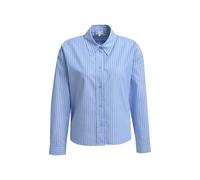 Milano Italy - oversized blouse w/ collar half placket 1/1 sleeve light blue print - Gr. - 42