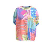 Milano Italy - oversized blouse w neckpanel placket, elastic cuff colorful print - Gr. - 40