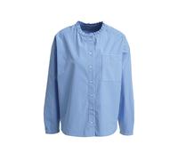 Milano Italy - oversized blouse w ruffled collar 1/1 sleeve chest pocket azur print - Gr. - 42