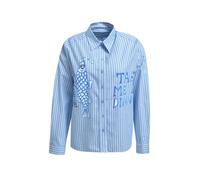 Milano Italy Hemdbluse Oversized – Cornflower-Print, 1/1-Ärmel – Blau Größe 36