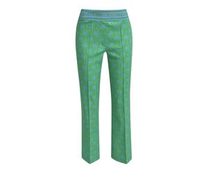 Milano Italy - Pants w elastic waistband, pin tucks at frontlegs +kickflare apple print - Gr. - 38