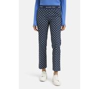 Milano Italy - Pants with elastic waistband, pin tucks at frontlegs and kickflar navy print - Gr. - 38