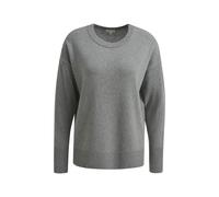 Milano Italy - Pullover w roundneck, oversized shoulders, 1/1 sleeves grey melange - Gr. - L