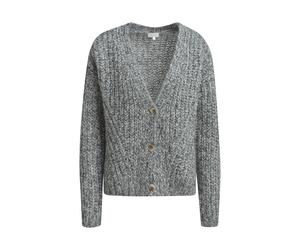 Milano Italy - rib knit cardigan v-neck 1/1 sleeve anthracite - Gr. - XS