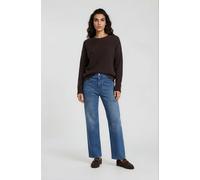 Milano Italy - round neck 1/1 sleeve + lace at hem mocca - Gr. - L
