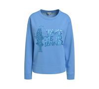 Milano Italy - round neck sweatshirt w/ AW & slits 1/1 sleeve ocean - Gr. - XL