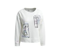Milano Italy - round neck sweatshirt w/ AW slits 1/1 sleeve offwhite - Gr. - S