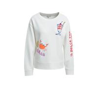 Milano Italy - round neck sweatshirt w/ AW & slits 1/1 sleeve offwhite - Gr. - XS