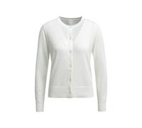 Milano Italy - roundneck ajour cardigan w placket + 1/1 sleeve offwhite - Gr. - XL