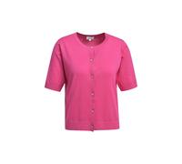 Milano Italy - roundneck cardigan w placket + 3/4 sleeve pink - Gr. - XL