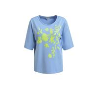 Milano Italy T-Shirt aus Viskose-Mix mit Paillettenbesatz in Hellblau, Größe L