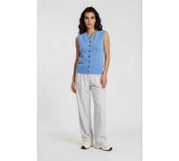 Milano Italy - roundneck vest cf placket cornflower blue - Gr. - M