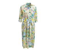 Milano Italy - shirt blouse dress w/ wide midi skirt 3/4 sleeve light blue print - Gr. - 40