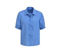 shirt blouse w/ bow placket, 1/2 sleeve Blau 44
