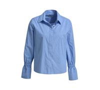 Milano Italy - shirt blouse w/ elastic gathering above cuffs 1/1 sleeve blue print - Gr. - 38