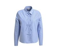 Milano Italy - shirt blouse with deco bow tie placket 1/1 sleeve light blue - Gr. - 34