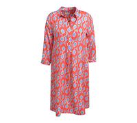 Milano Italy - shirt dress half placket w/ pleat 3/4 sleeve red print - Gr. - 38