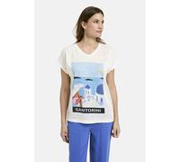 Milano Italy - Shirt w oversized shoulder + roundneck and Artwork offwhite - Gr. - L