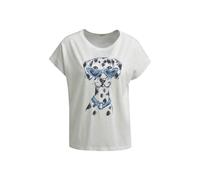 Shirt w roundneck + oversized shoulder Weiß M