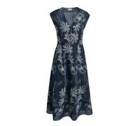 Milano Italy - sleeveless mididress w v-neck navy print - Gr. - 38