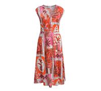 Milano Italy - sleeveless mididress w v-neck pink print - Gr. - 42