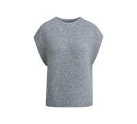 Milano Italy - Sleeveless Pullunder with stand collar and loose fit grey melange - Gr. - M