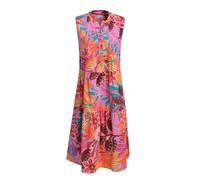 Milano Italy - sleeveless roundneck dress with volants orange print - Gr. - 42