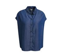 Milano Italy - sleeveless shirt blouse with placket dark denim - Gr. - 38