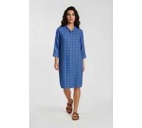 Milano Italy - slightly flared dress half buttonpanel 3/4 sleeve blue print - Gr. - 38