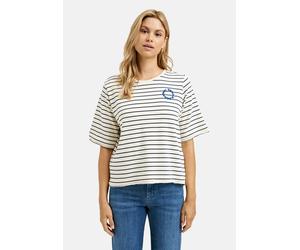 Milano Italy - Sweatshirt w roundneck + 1/2 sleeves and hem w open edge navy print - Gr. - XXL