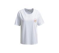 T-Shirt w roundneck + turn up at sleeve Weiß M
