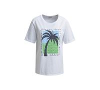 Milano Italy - T-Shirt w roundneck + turn up at sleeve white - Gr. - M