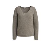 Milano Italy - V-Neck pullover with oversized shoulders and 1/1 sleeves mink - Gr. - XL