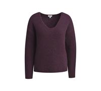 Milano Italy - V-Neck pullover with oversized shoulders and 1/1 sleeves vino - Gr. - M