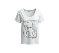 Milano Italy - v-neck t-shirt w/ AW 1/4 sleeve offwhite - Gr. - M