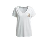 Milano Italy - V-neck t-shirt w/ chest AW 1/4 sleeve offwhite - Gr. - L