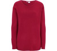 Strickpullover BONPRIX "Milano Rib Pullover mit Rundhals", Damen, Gr. 48/50 (XL), rosa (beerenpink), Obermaterial: 50% Baumwolle, 50% Polyacryl, bequem, Pullover Strickpullover, aus Baumwolle und Poly