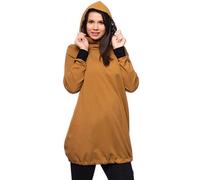 Milchshake FRIEDA kuschelweiches Umstands-Stillhoodiekleid aus Bio Baumwolle senf S
