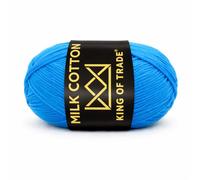 Milchwolle Milchbaumwolle Babywolle Milchgarn Chenille Wolle Makramee Garn Schulgarn Häkeln Stricken 100m 50g 3 Stück Azur Blau