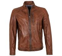 MILESTONE - Herren Echtleder Lederjacke Lammnappa Cognac/Navy Größe 54