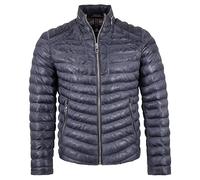 MILESTONE - Herren Echtleder Lederjacke Steppjacke Lammnappa mittelblau Größe 56