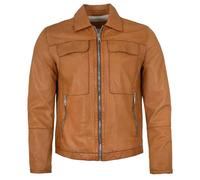 MILESTONE - Herren Lederjacke Lammnappa gebranntes orange Größe 54