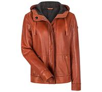 MILESTONE Ina Damen Lederjacke mit Kapuze (40, Terracotta)