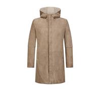 MILESTONE Kapuzenmantel Herren Ziegenvelours beige, 48 (S)